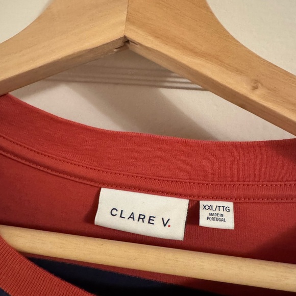 Clare V Long Sleeve Tee 

Vintage Poppy/Navy Rugby Stripe - Picture 5 of 6